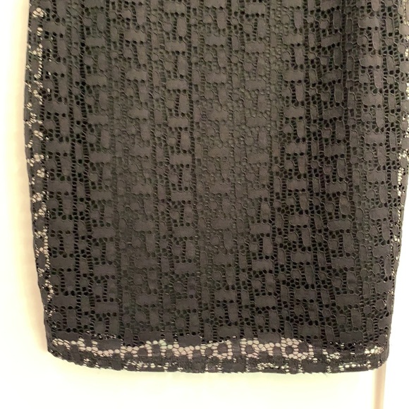 NWT Geo-Lace Off the Shoulder Black Dress - Picture 2 of 8